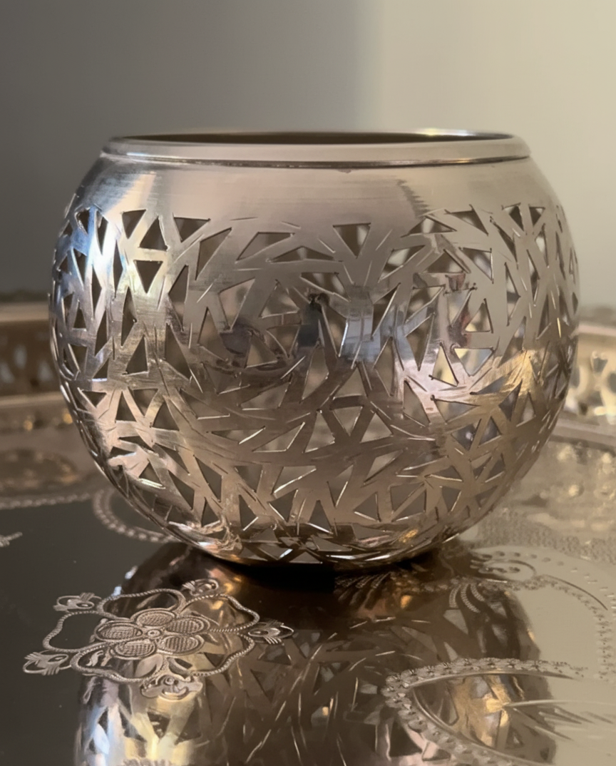 Handmade Moroccan Candle Holder | Intricate Metal Lantern
