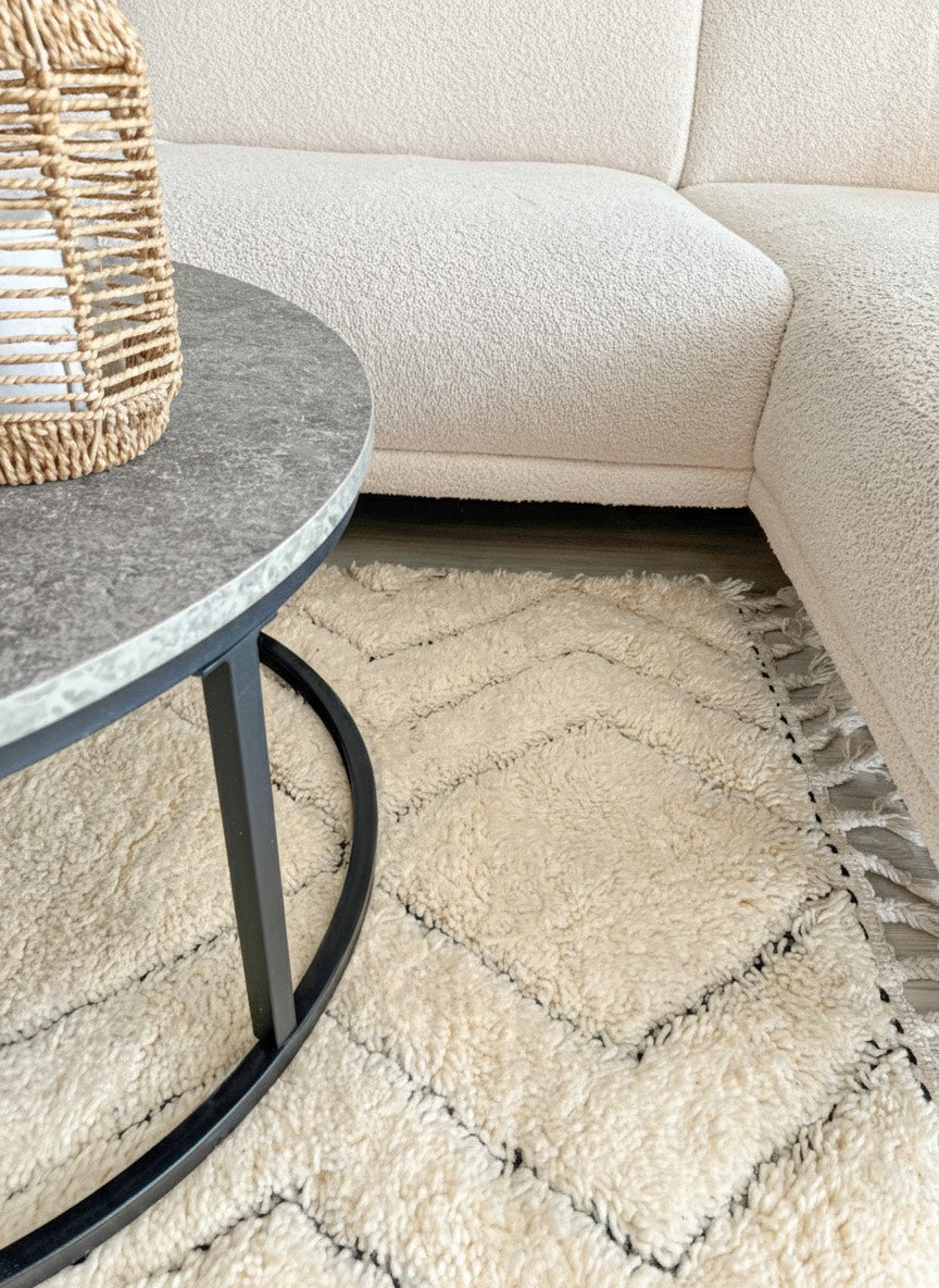 The 'Diamond Oasis' Rug : Natural & Undyed Organic Wool