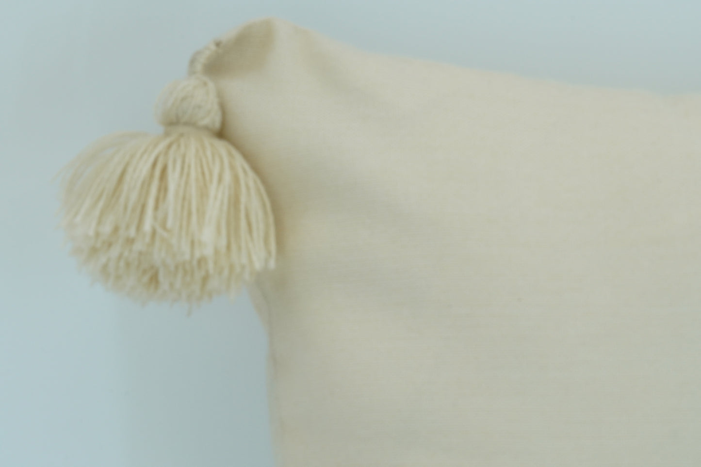 Creme Pillow Case with Beige Tassels