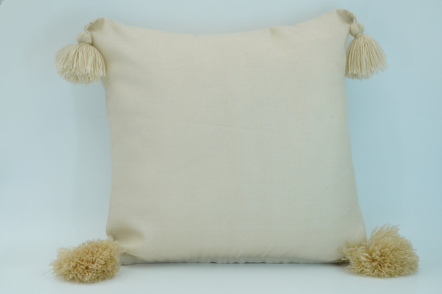 Creme Pillow Case with Beige Tassels